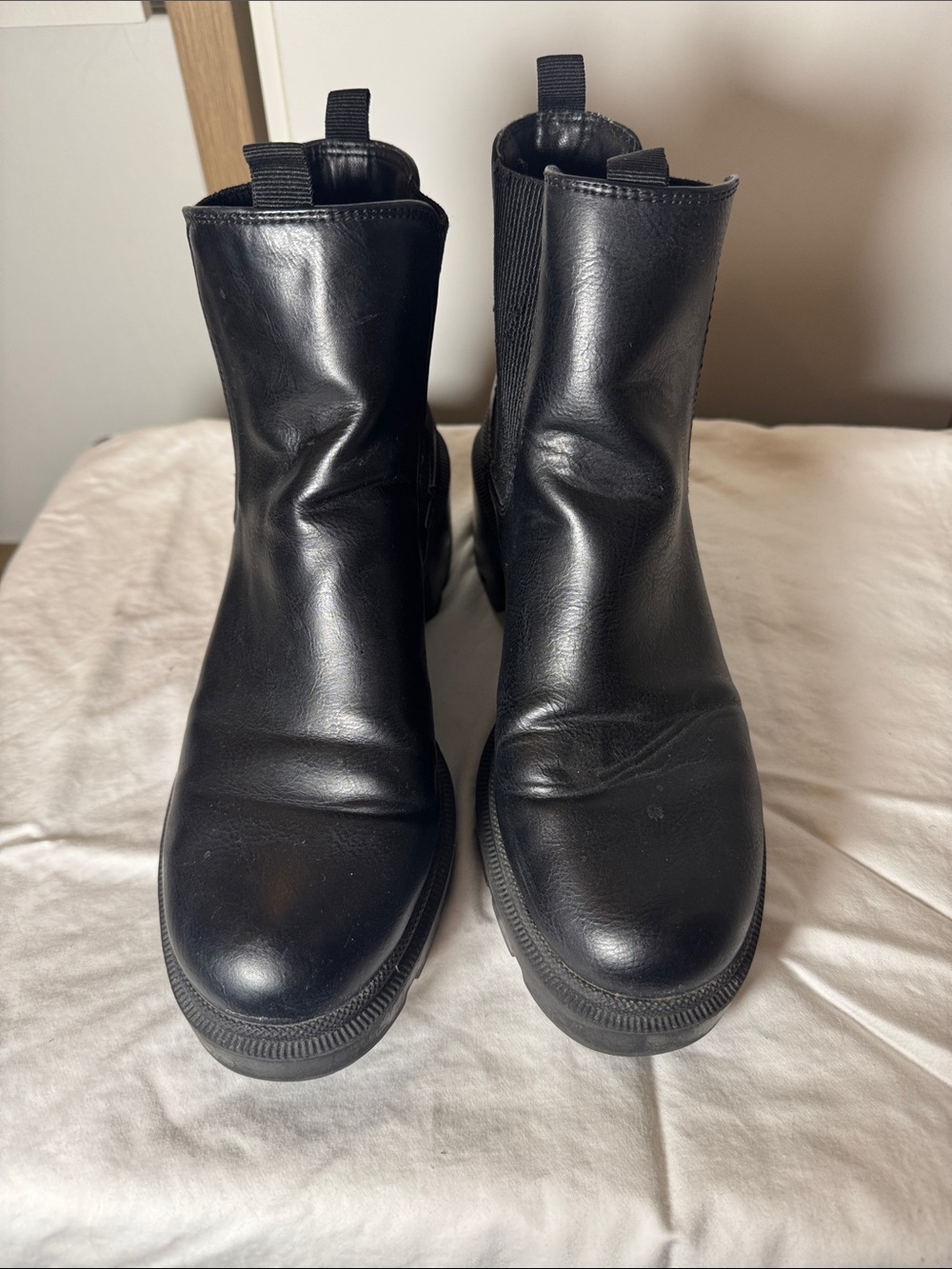 Universal Thread Black Leather Combat Boots